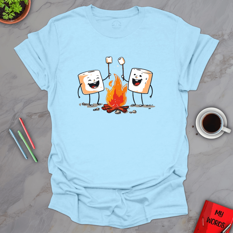 Personalized Graphics Marshmallow Roast T-Shirt Light Blue / S