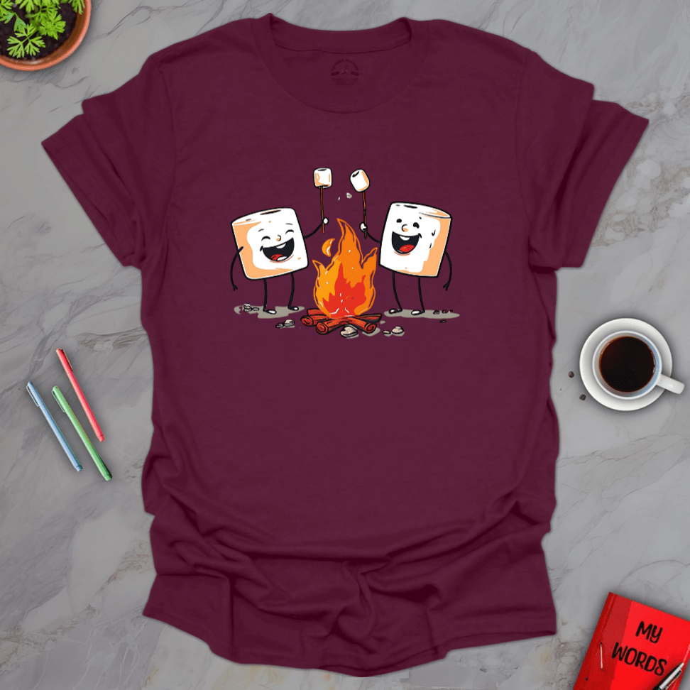 Personalized Graphics Marshmallow Roast T-Shirt Maroon / S