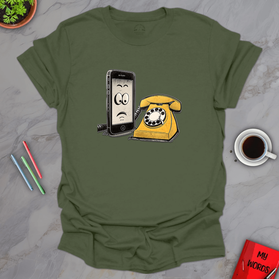 Personalized Graphics Phone Generations T-Shirt Military Green / S
