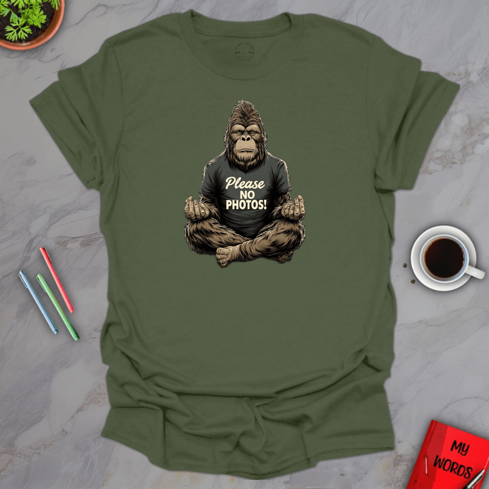 Personalized Graphics Yoga Bigfoot T-Shirt Military Green / S