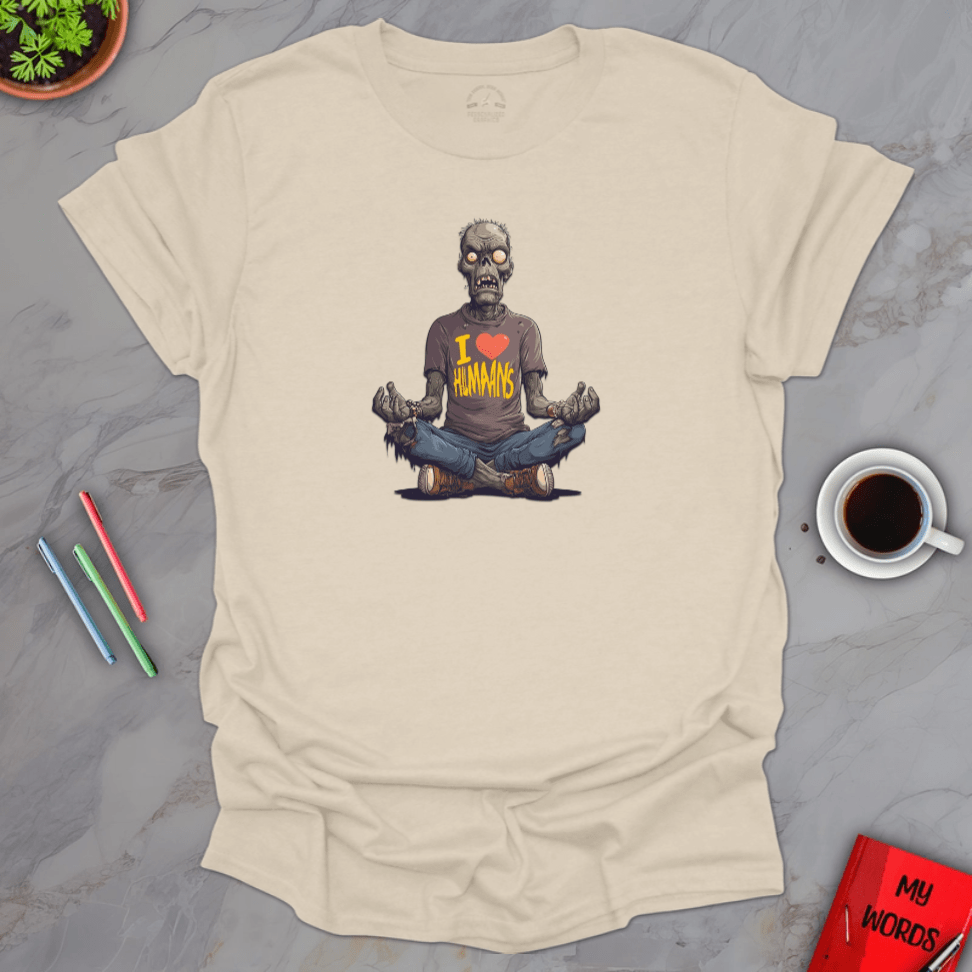 Personalized Graphics Yoga Zombie T-Shirt Natural / S