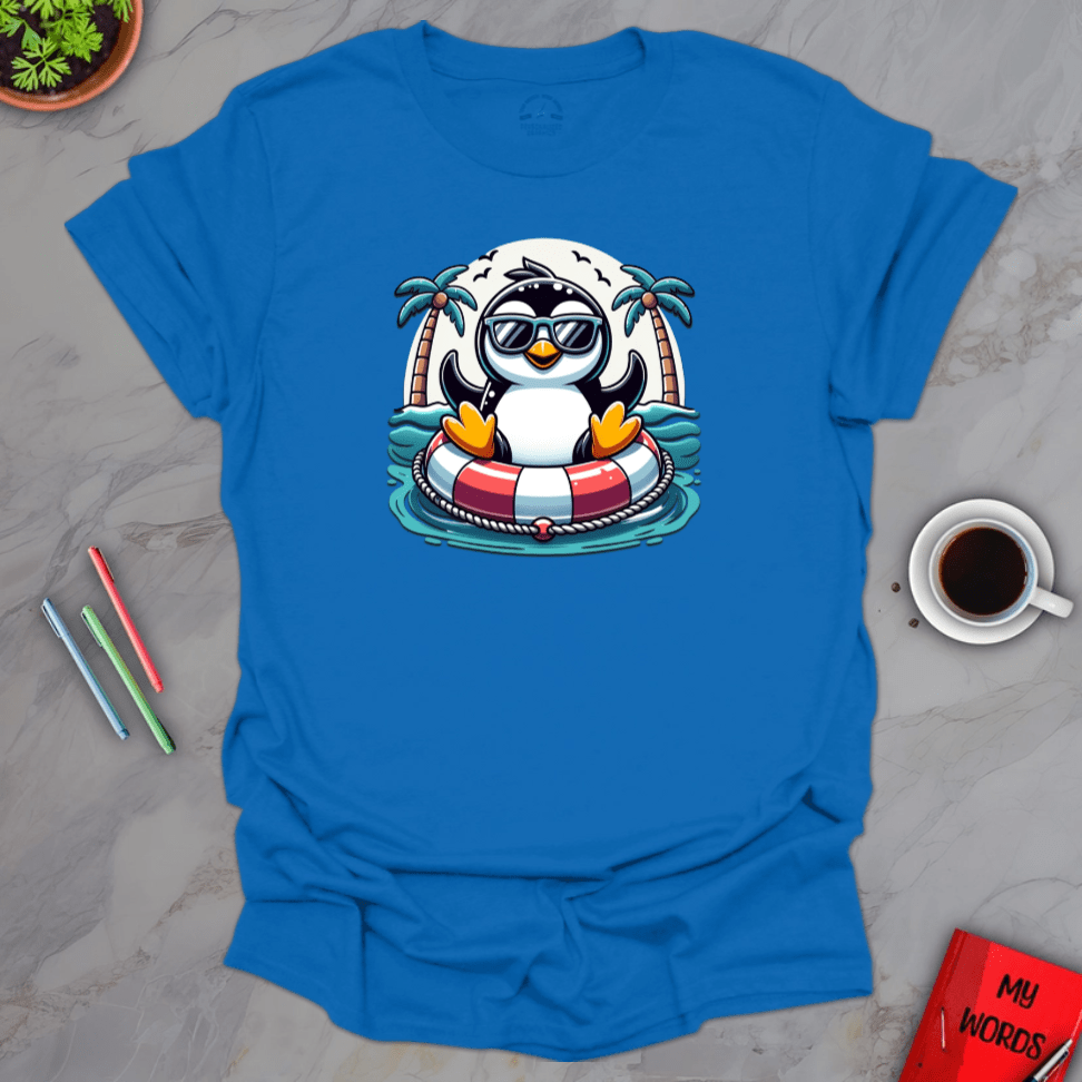 Personalized Graphics Penguin Tubing T-Shirt Royal / S