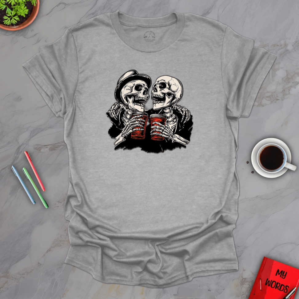 Personalized Graphics Skeleton Pals T-Shirt Sport Grey / S