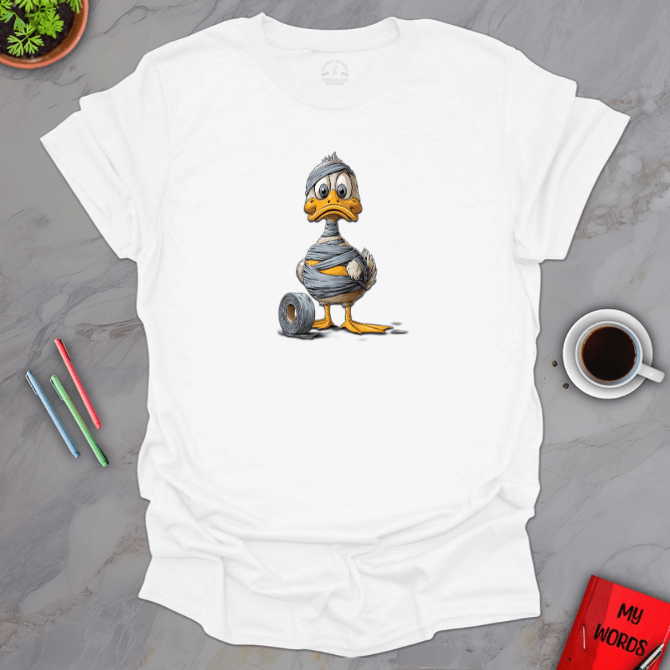 Personalized Graphics Duck in Duct Tape T-Shirt White / S