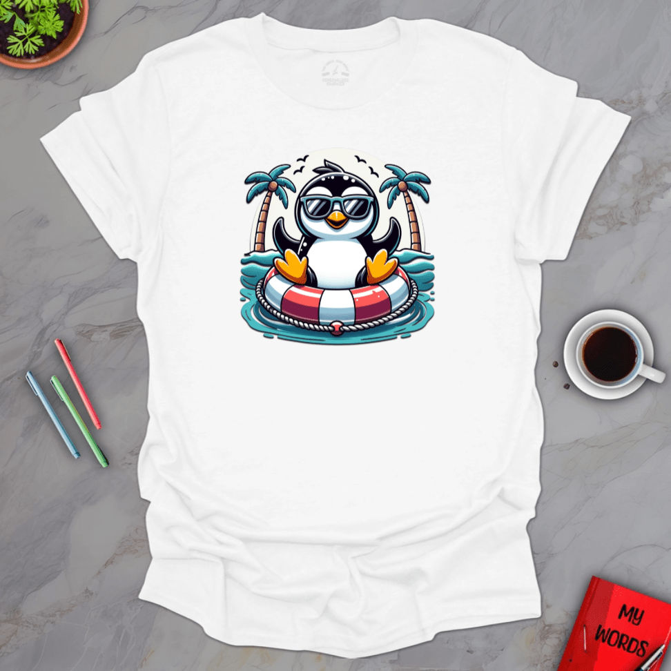 Personalized Graphics Penguin Tubing T-Shirt White / S