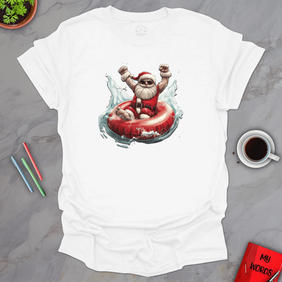 Personalized Graphics Santa Tubing T-Shirt White / S