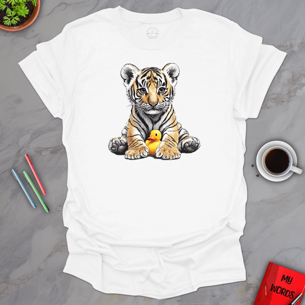Personalized Graphics Tiger Rubber Ducky T-Shirt White / S