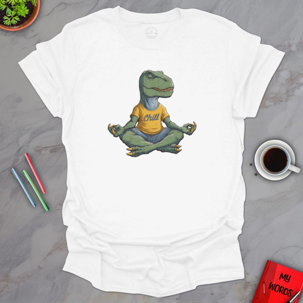 Personalized Graphics Yoga T-Rex T-Shirt White / S