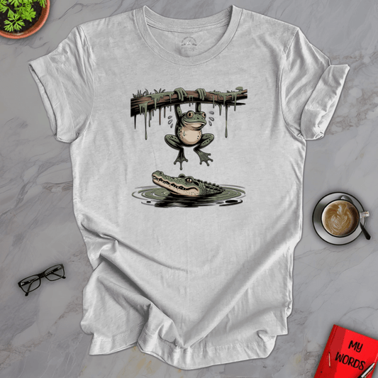 Personalized Graphics Frog and Alligator Premium T-Shirt Athletic Heather / XS
