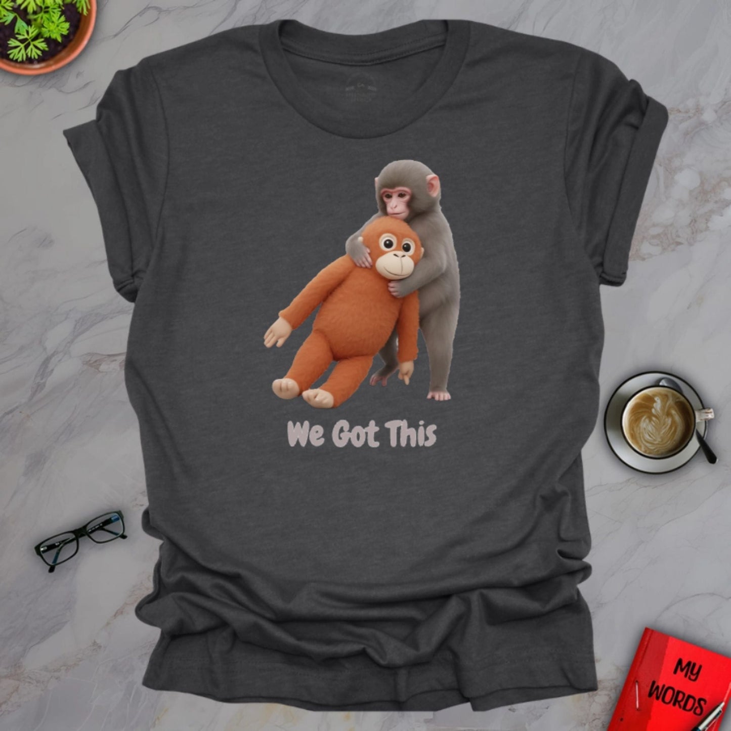 Personalized Graphics Punch Monkey Premium T-Shirt Dark Grey Heather / S