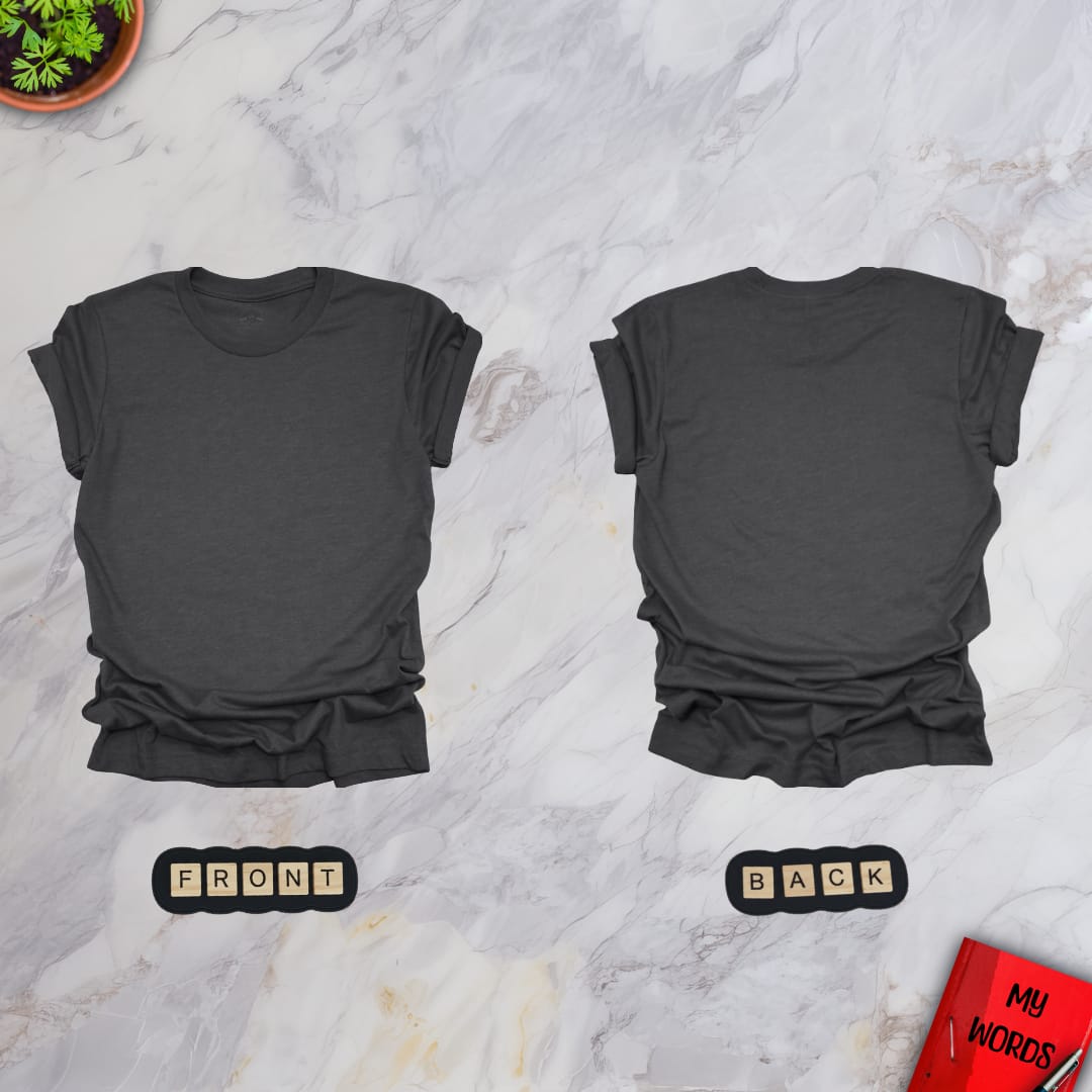 Personalized Graphics Custom Premium T-Shirt (Front & Back) Dark Grey Heather / S