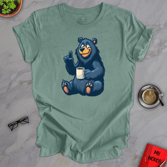 Personalized Graphics Coffee Bear Premium T-Shirt Heather Dusty Blue / XS
