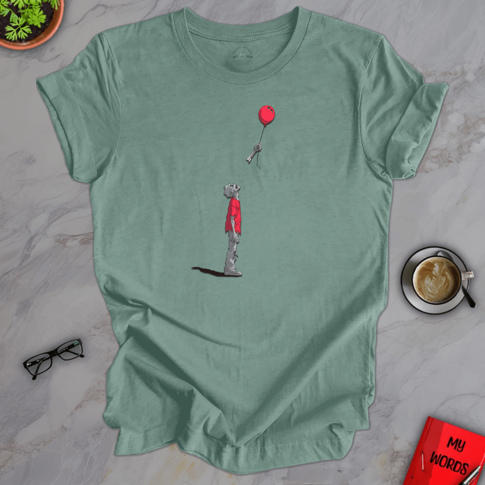 Personalized Graphics Zombie Red Balloon Premium T-Shirt Heather Dusty Blue / XS