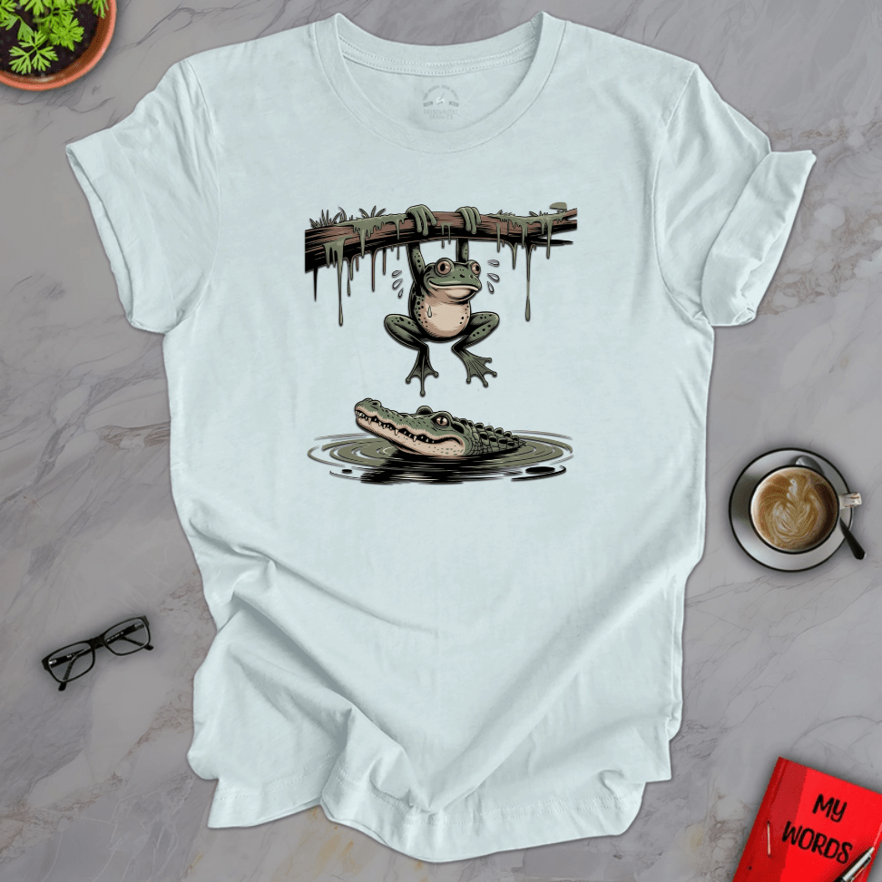 Personalized Graphics Frog and Alligator Premium T-Shirt Heather Ice Blue / XS