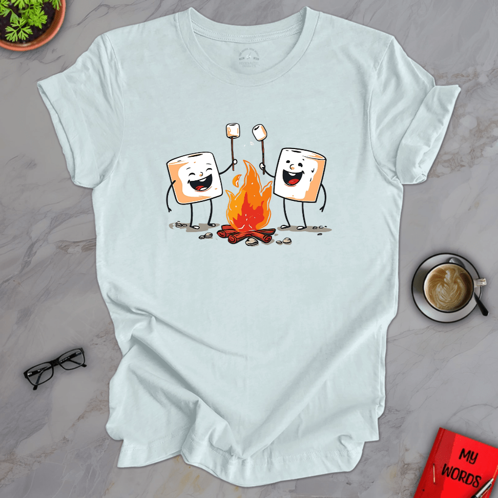 Personalized Graphics Marshmallow Roast Premium T-Shirt Heather Ice Blue / XS
