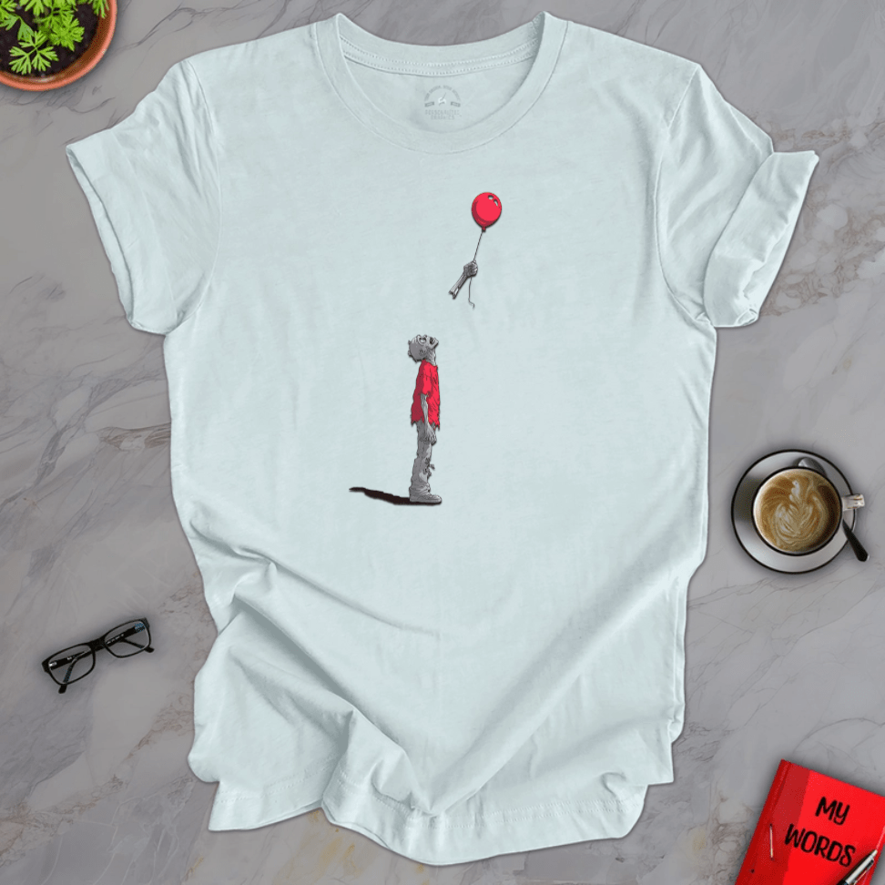 Personalized Graphics Zombie Red Balloon Premium T-Shirt Heather Ice Blue / XS