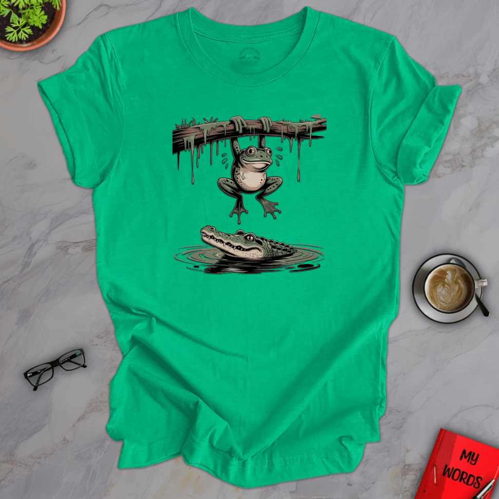 Personalized Graphics Frog and Alligator Premium T-Shirt Heather Kelly / XS