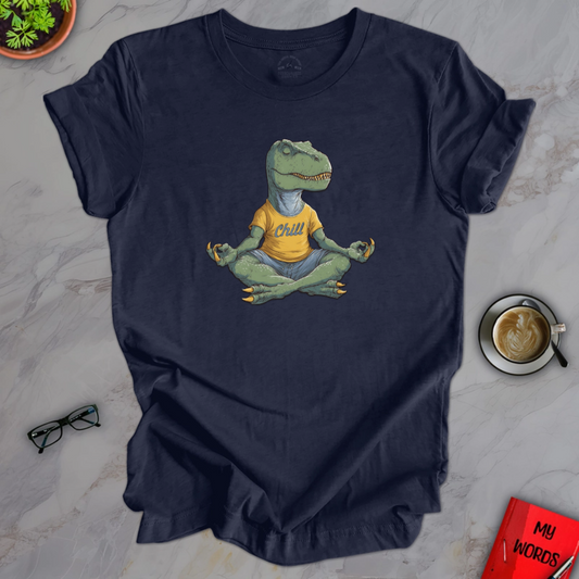 Personalized Graphics Yoga T-Rex Premium T-Shirt Heather Midnight Navy / XS
