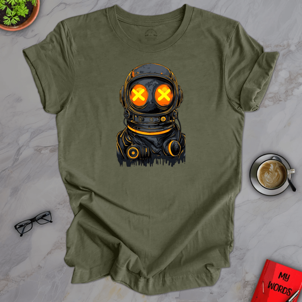 Personalized Graphics Dark Astronaut Premium T-Shirt Heather Military Green / XS