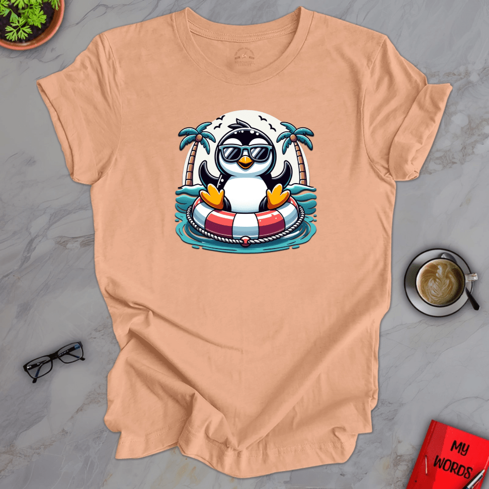 Personalized Graphics Penguin Tubing Premium T-Shirt Heather Peach / XS
