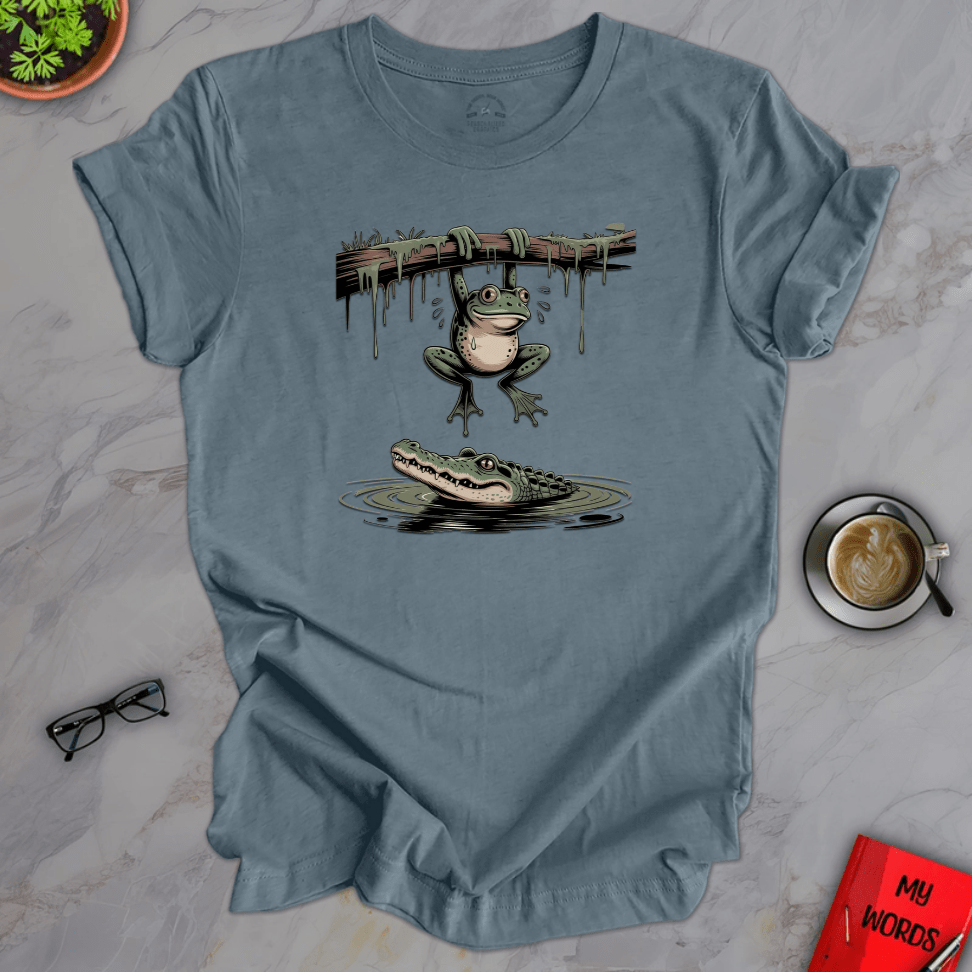 Personalized Graphics Frog and Alligator Premium T-Shirt Heather Slate / XS