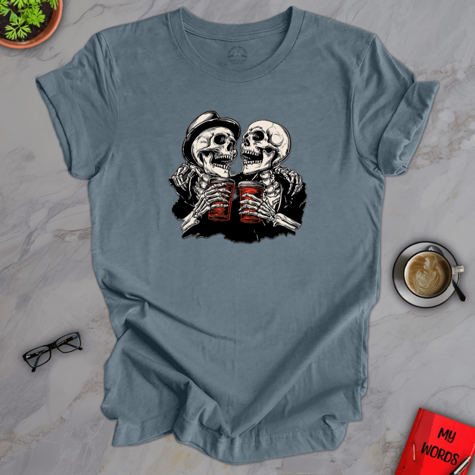 Personalized Graphics Skeleton Pals Premium T-Shirt Heather Slate / XS