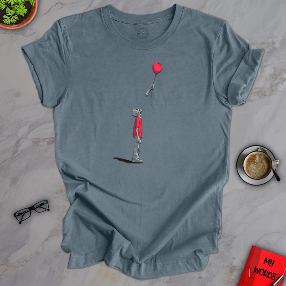 Personalized Graphics Zombie Red Balloon Premium T-Shirt Heather Slate / XS