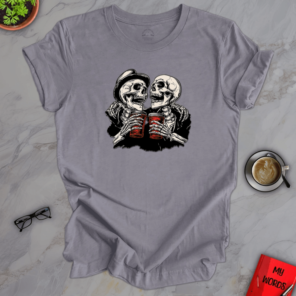 Personalized Graphics Skeleton Pals Premium T-Shirt Heather Storm / XS