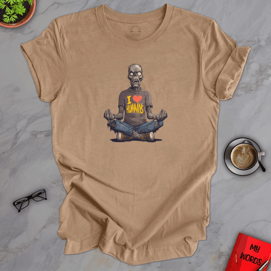 Personalized Graphics Yoga Zombie Premium T-Shirt Heather Tan / XS