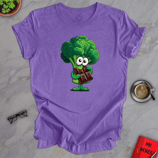 Personalized Graphics Broccoli Eating Chocolate Premium T-Shirt Heather Team Purple / XS
