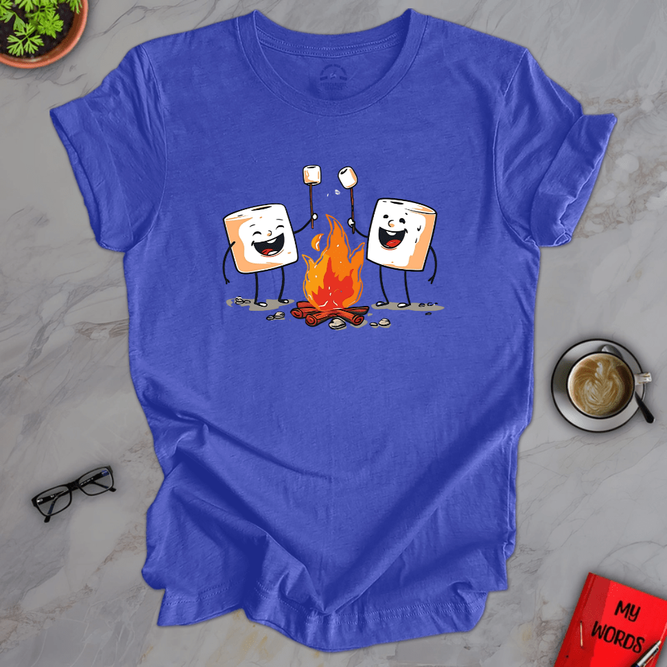 Personalized Graphics Marshmallow Roast Premium T-Shirt Heather True Royal / XS