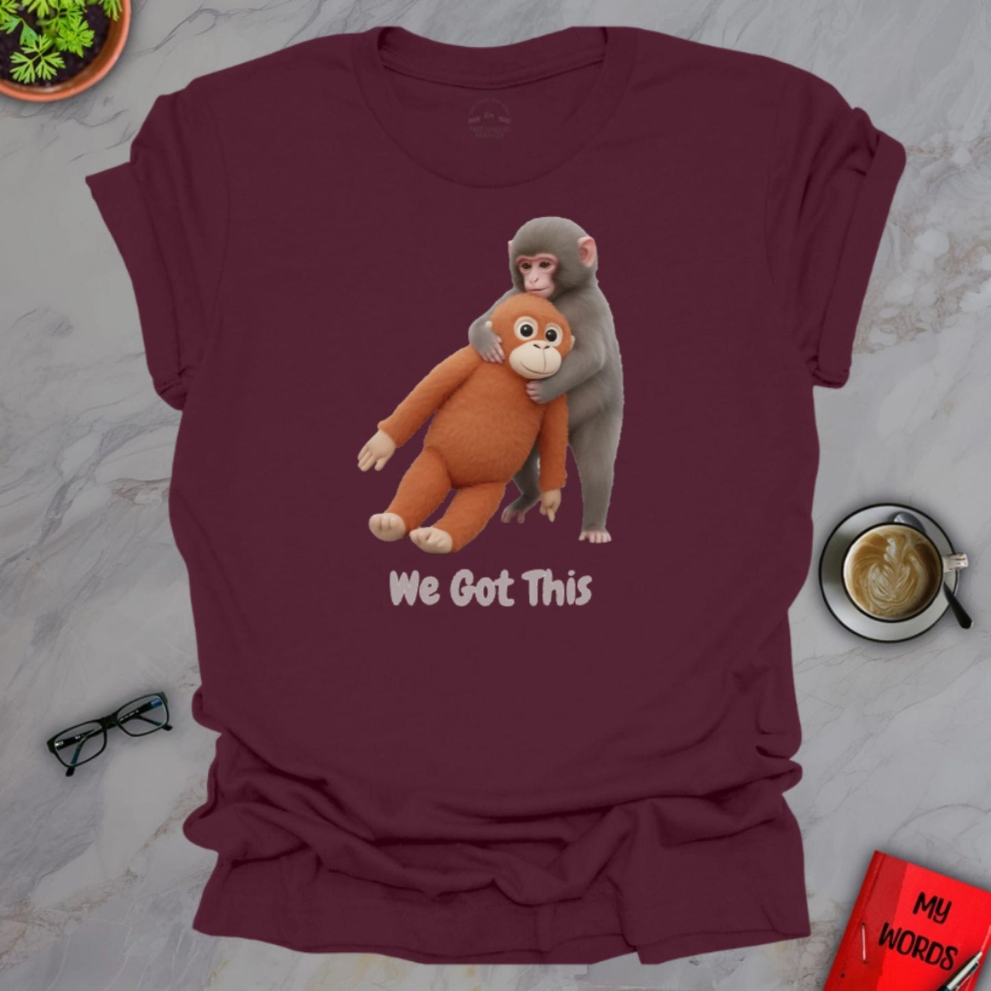 Personalized Graphics Punch Monkey Premium T-Shirt Maroon / S