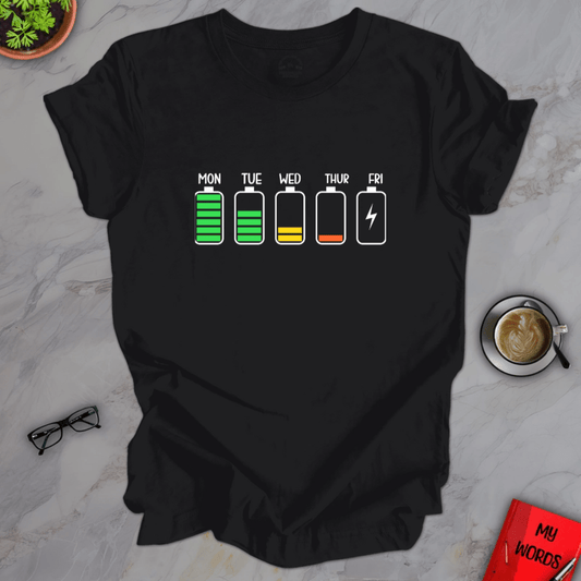 Personalized Graphics Battery Life Premium T-Shirt Solid Black Blend / XS
