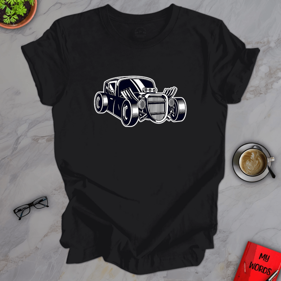 Personalized Graphics Old School Hot Rod Premium T-Shirt Solid Black Blend / XS