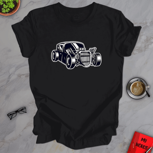 Personalized Graphics Old School Hot Rod Premium T-Shirt Solid Black Blend / XS