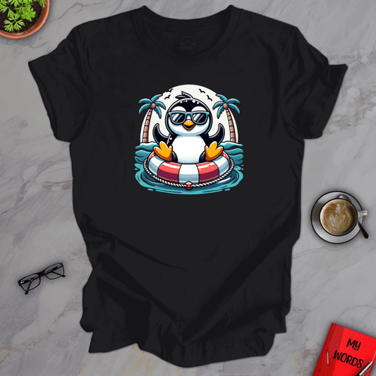 Personalized Graphics Penguin Tubing Premium T-Shirt Solid Black Blend / XS