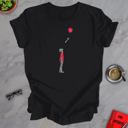 Personalized Graphics Zombie Red Balloon Premium T-Shirt Solid Black Blend / XS