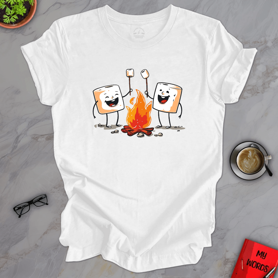 Personalized Graphics Marshmallow Roast Premium T-Shirt Solid White Blend / XS