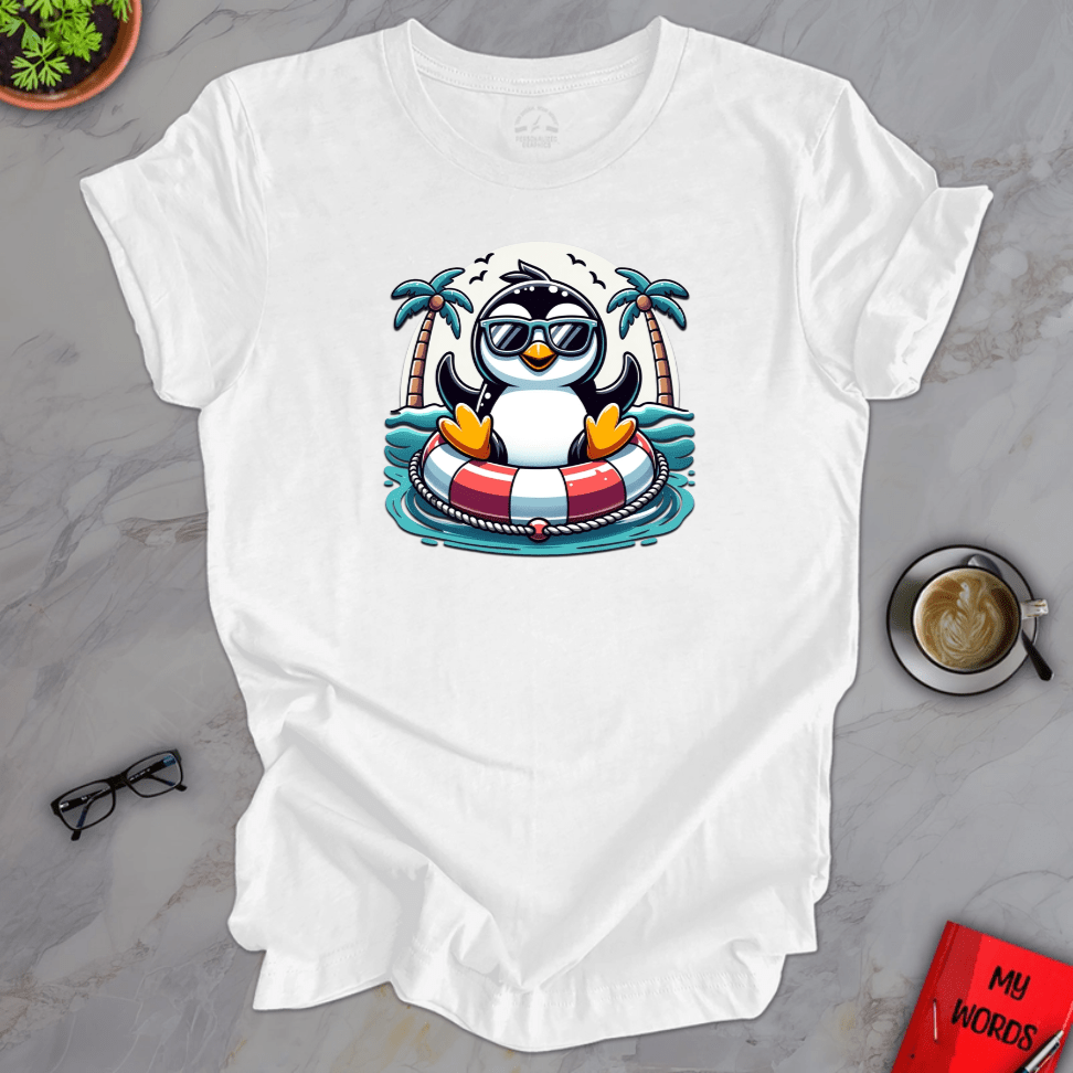 Personalized Graphics Penguin Tubing Premium T-Shirt Solid White Blend / XS