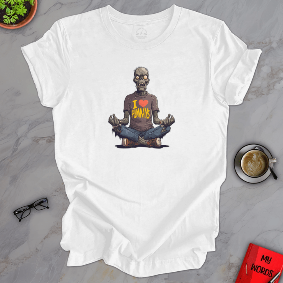 Personalized Graphics Yoga Zombie Premium T-Shirt Solid White Blend / XS