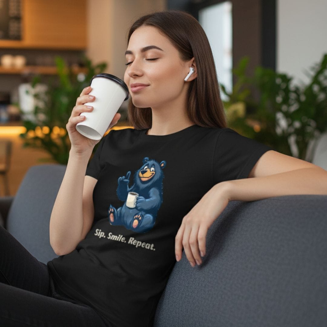 Personalized Graphics Coffee Bear T-Shirt