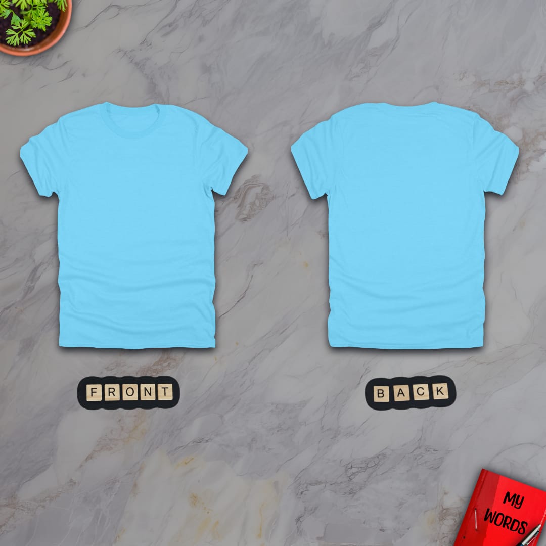 Personalized Graphics Custom T-Shirt 5000 (Front and Back) Sky / S