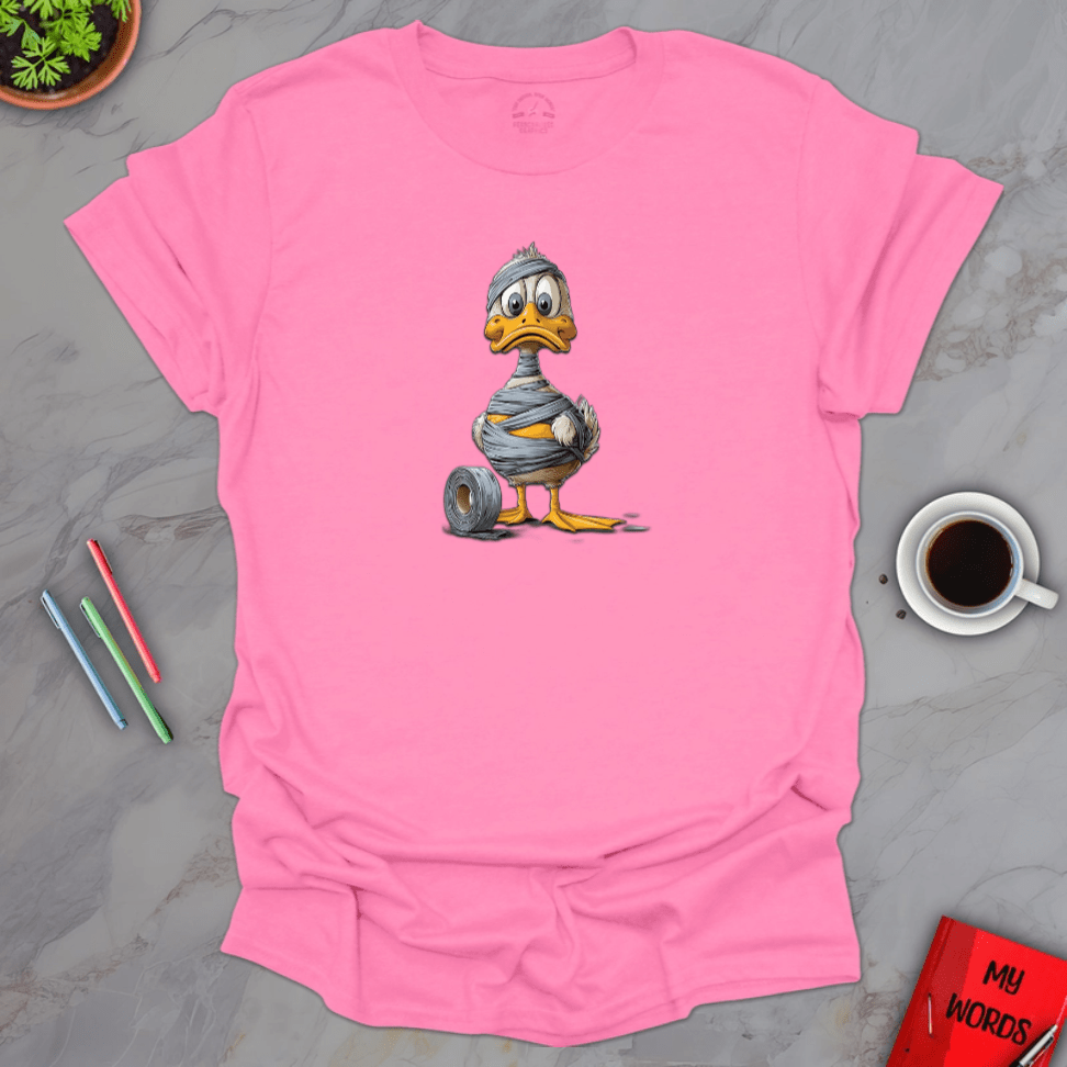 Personalized Graphics Duck in Duct Tape T-Shirt Azalea / M