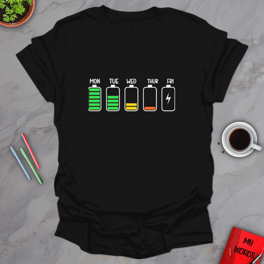 Personalized Graphics Battery Life T-Shirt Black / S