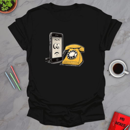 Personalized Graphics Phone Generations T-Shirt Black / S