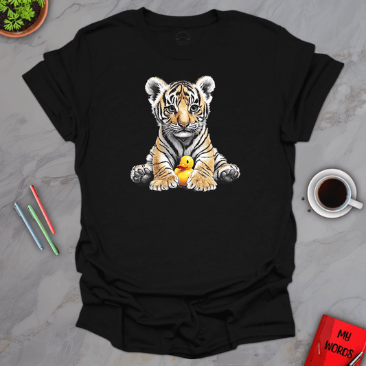 Personalized Graphics Tiger Rubber Ducky T-Shirt Black / S