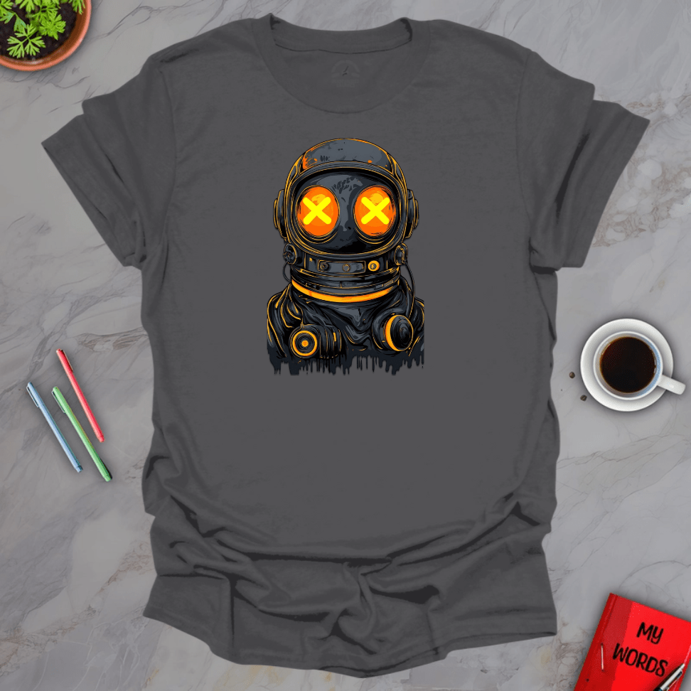 Personalized Graphics Dark Astronaut T-Shirt Charcoal / S