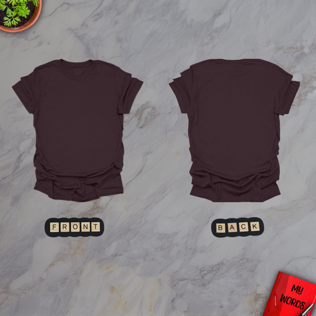 Personalized Graphics Custom T-Shirt FRONT-BACK Dark Chocolate / S