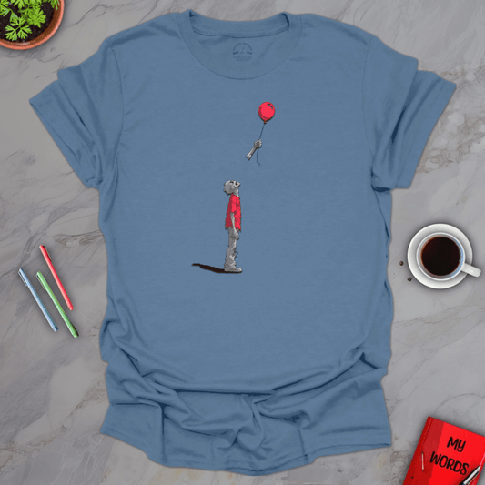Personalized Graphics Zombie Red Balloon T-Shirt Indigo Blue / S