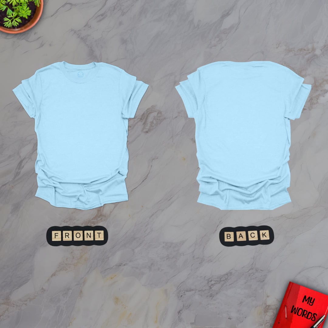 Personalized Graphics Custom T-Shirt FRONT-BACK Light Blue / S